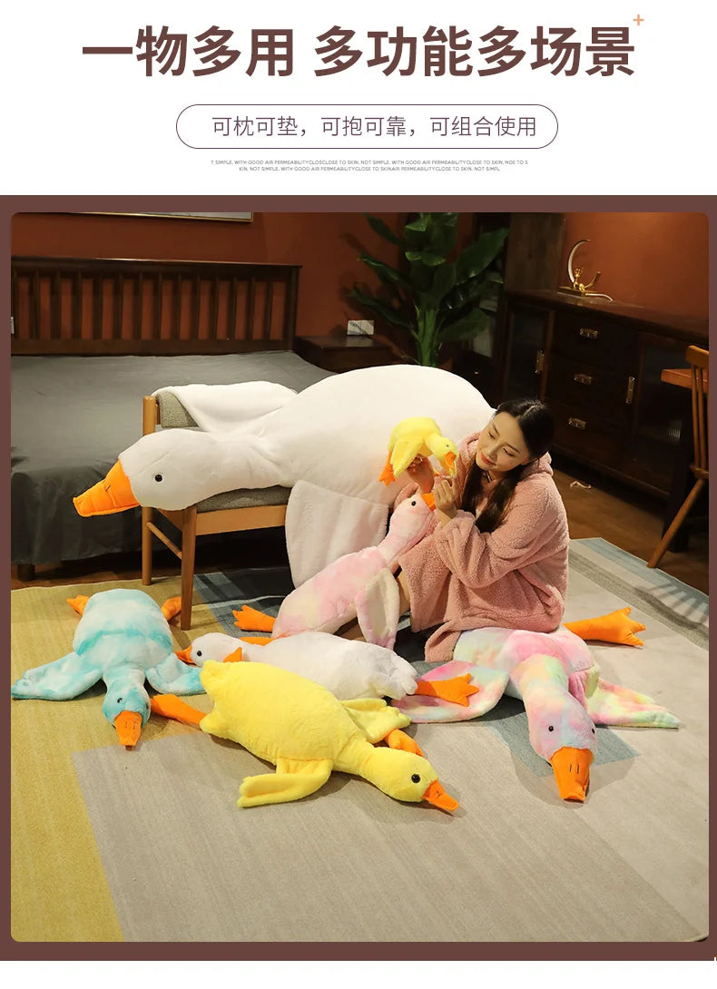 50-190cm 7 Colors Large Goose Plush Toys Brown Giant Hug Stuffed Animal Duck Kawaii Sleeping Pillow Big Christmas Gift for Girls