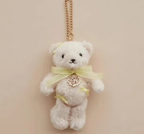 Japanese New Sweet Cute Rabbit Bear Rhinestone Bow Pendant Sweet Kawaii Girl Female Bear Bag Charm Pendant Keychains