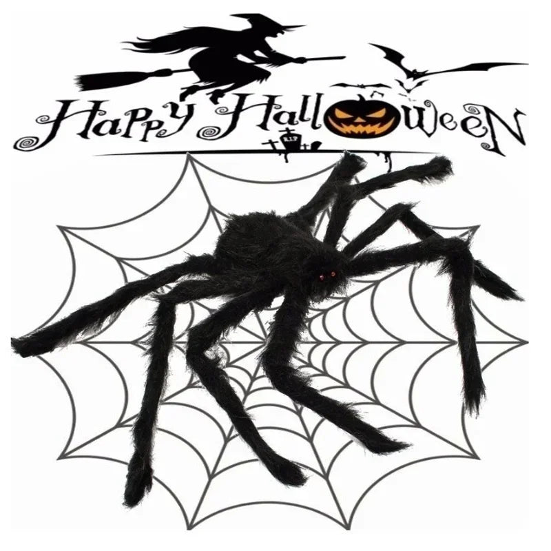 30cm/75cm Halloween Giant Black Plush Spider Decoration Haunted House Prop Indoor Outdoor Decor Halloween Decoration