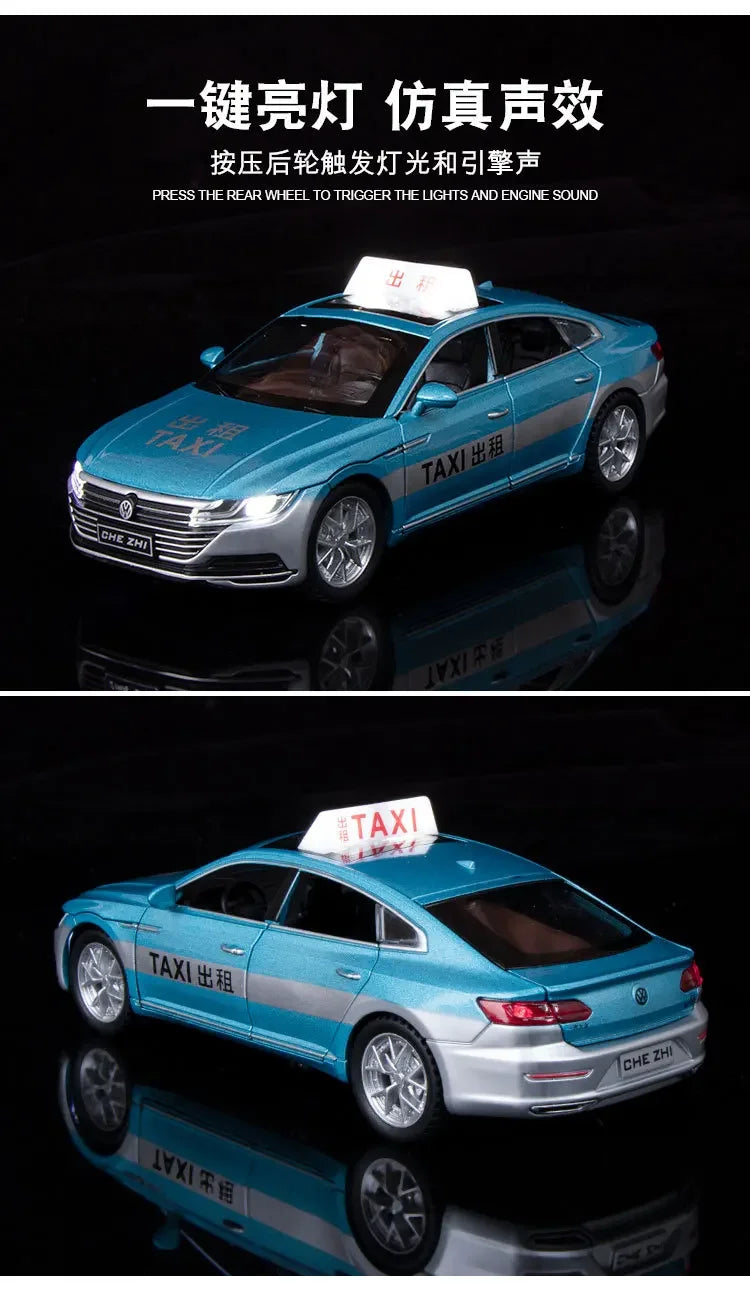 1:32 Volkswagen CC Taxi Car Model Alloy Car Die Cast Toy Car Model Sound Light Children's Toy Collectibles Christmas gift ﻿A563