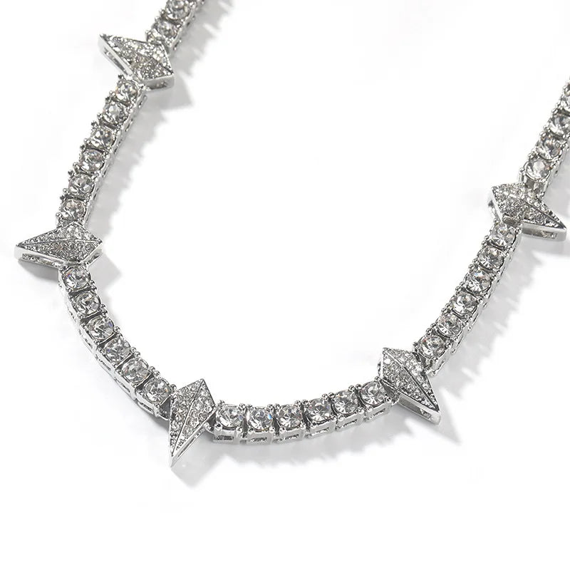 Uwin Black Panther Necklace Zinc Alloy Rhinestone Full Iced Out Personalized 5mm Tennis Chain For Men Christmas Gift