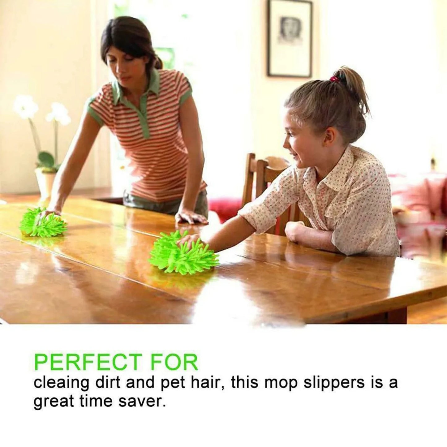 2 Pieces Of Chenille Mop Slippers Dust Removal Foot Socks Mop Cap Multifunctional Floor Cleaning Lazy Shoe Cover Dust Collector