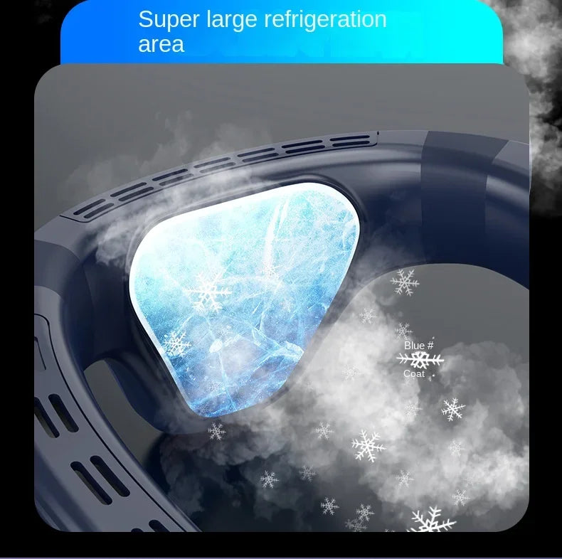 New Neck Air Conditioner Portable Neck Fan Rechargeable Semiconductor Cooling Bladeless Fan Outdoor Personal Fan Wearable Cooler