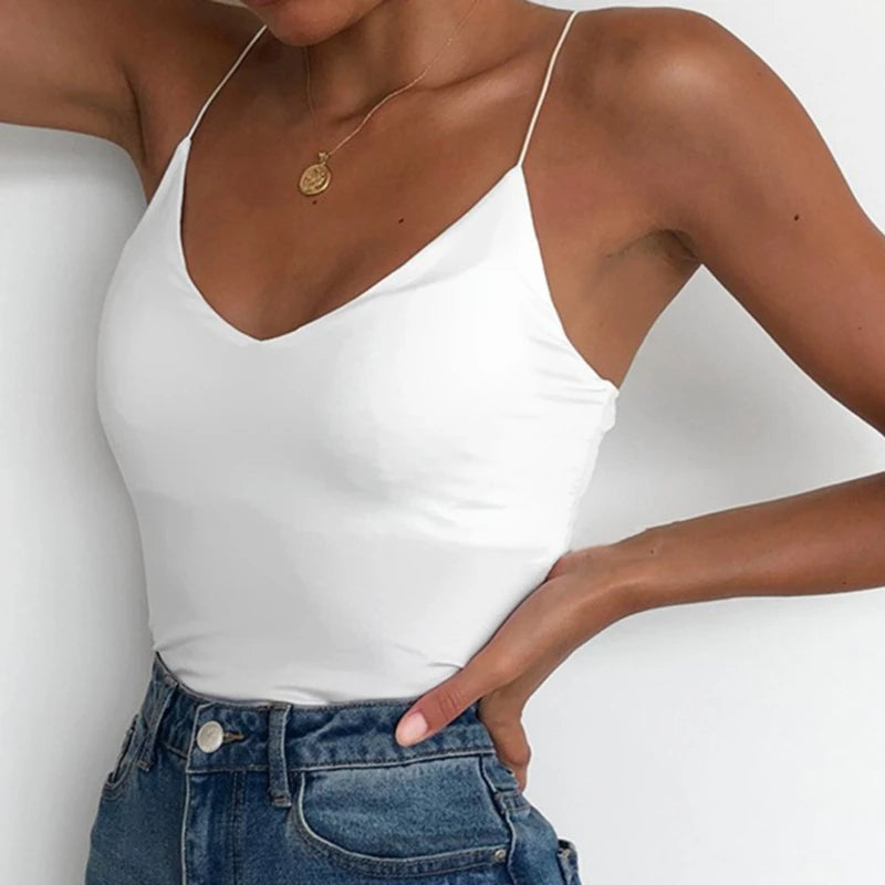 Summer Sexy Women Thin Wild Solid Camis Vest Tank Tops Female Strap Basic Tops Slim Sleeveless Camisole