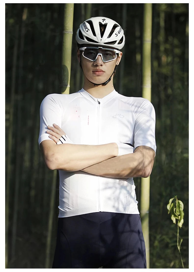 INBIKE Summer Men's Cycling Short Sleeve Bicycle Jersey Quick-Dry Road Bike Riding Shirt Man MTB Cycling Clothing with Pockets