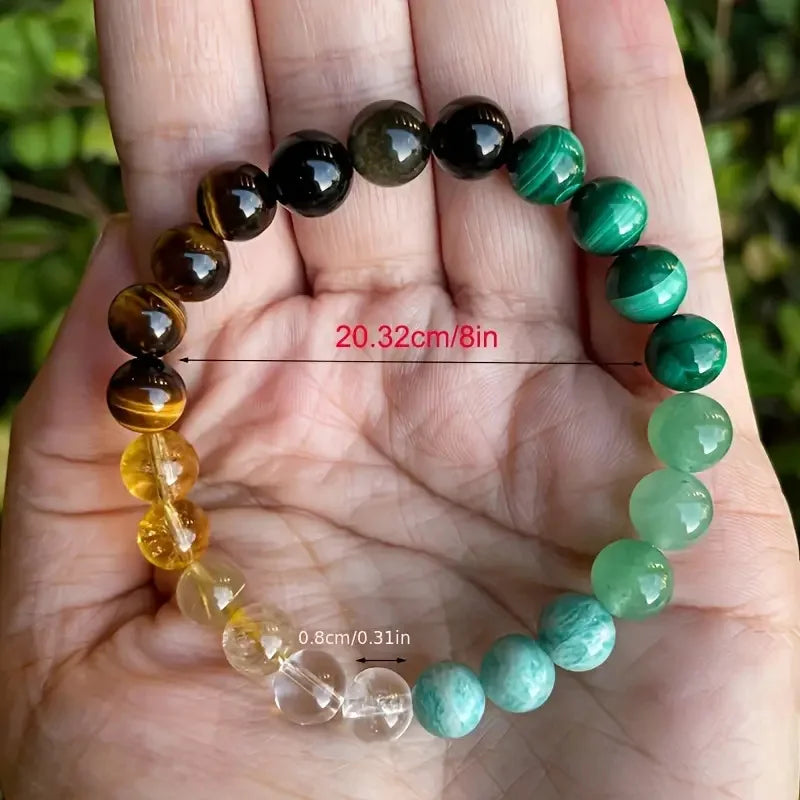 Attract Wealth Good Luck Fashion 8mm Natural Stone Beaded Bracelet for Women Bracelet Jewelry Colorful Party Gift