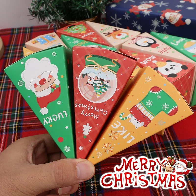 12pcs Christmas Candy Boxes Christmas Gift Packag Box Xmas Tree Hanging Pendent New Year Blind Boxes DIY Party Favors Decoration