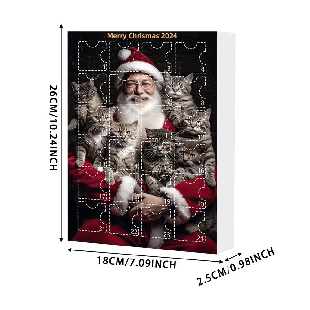 Christmas Countdown Advent Calendar Cat Ornament Calendar Cartoon Festival Supplies Funny Wall Decoration Christmas gift