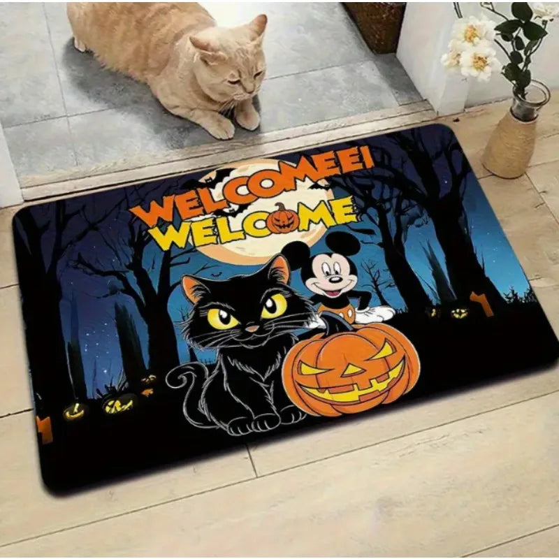 Mickey and Minnie Halloween Doormat Living Room Bathroom Birthday Christmas Home Gifts Party Holiday Essentials Decoration Gift