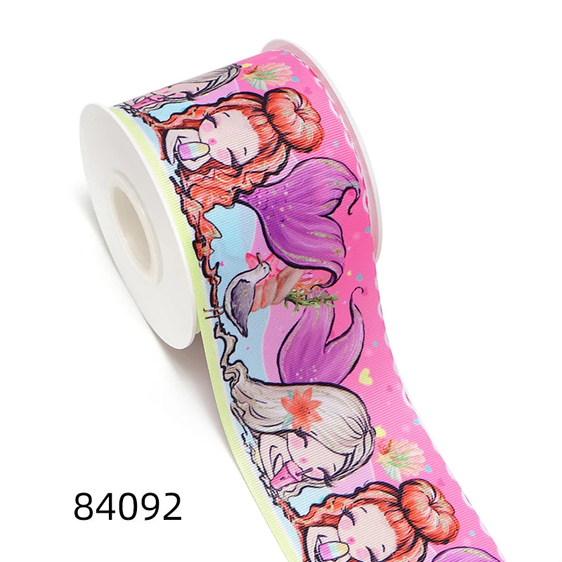5 Yards Printed Grosgrain Ribbons For Bows DIY Craft Decoration Packaging Supplies 84400
