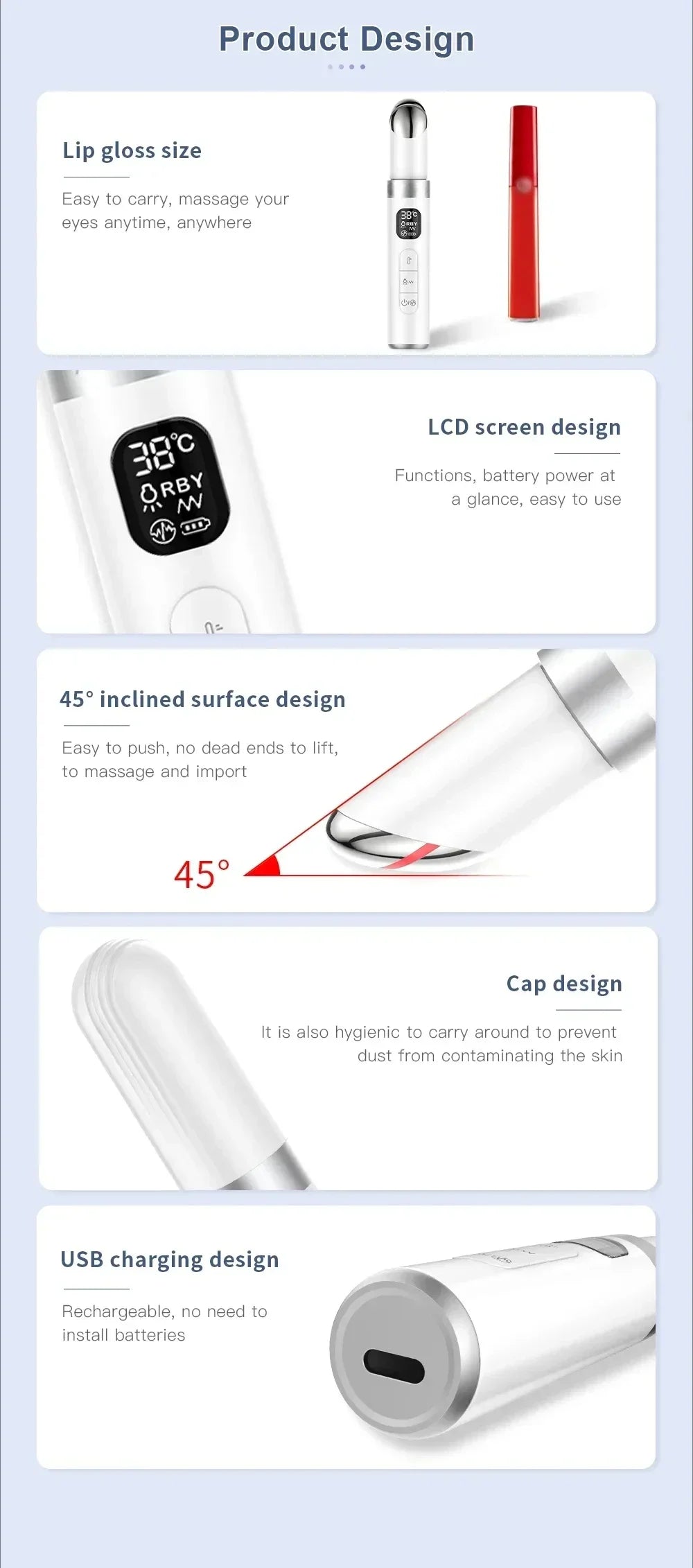 Electric Eye Massager EMS Microcurrent Skin Lifting Reduce Eye Wrinkles Remove Dark Circles Hot Vibration Beauty SkinCare Device