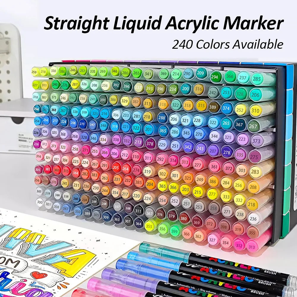 12-60 Colors Acrylic Paint Pen Marker Brush Tip Paint Marker For Rock Painting Wood Canvas Stone Christmas Gift DIY Craft