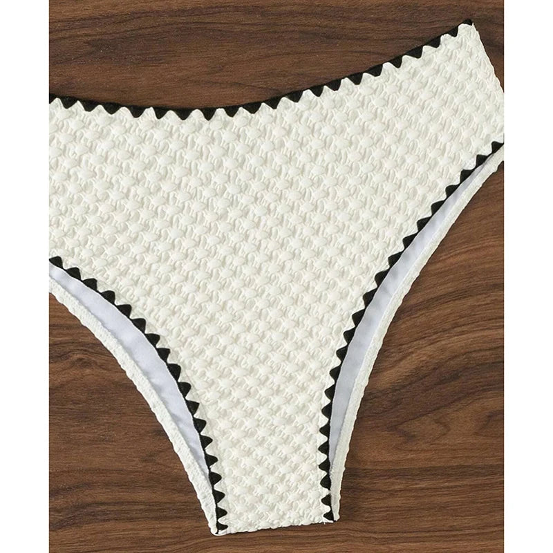 Elegant Strapless Swimwear Women Bikinis Fashion High Waist Split Bathing Suit 2025 New Casual Beachwear Swimsuit Two Piece Sets