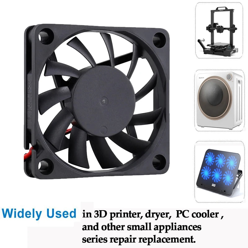 Gdstime 60mm 6cm Brushless Cooler USB 2Pin 3Pin DC 5V 12V 24V Fan 60x10mm 6010 Dual Ball for Computer Pc Cpu Case Cooling Fan