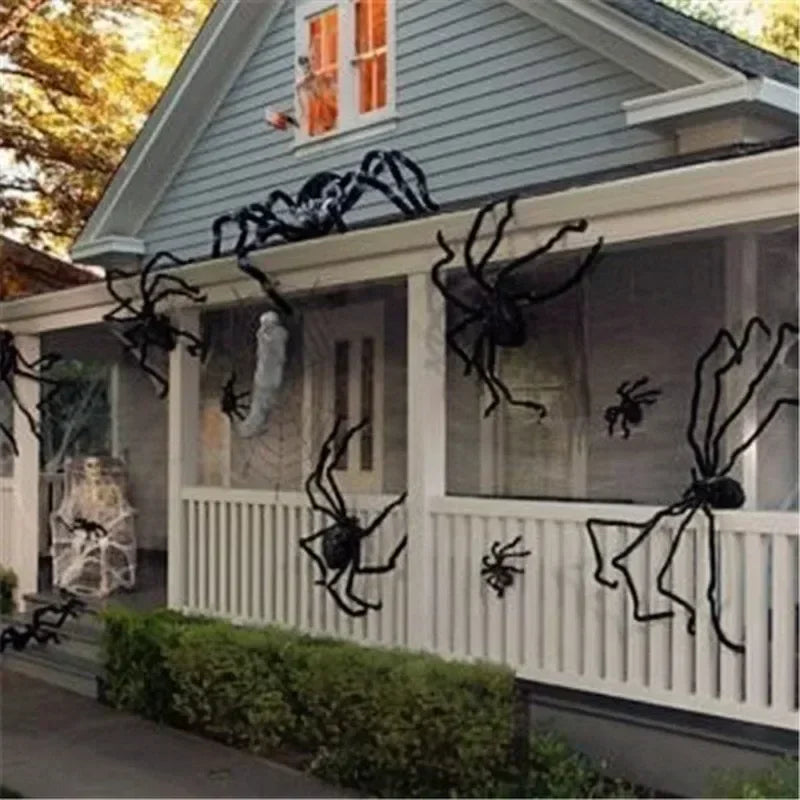 30cm/75cm Halloween Giant Black Plush Spider Decoration Haunted House Prop Indoor Outdoor Decor Halloween Decoration