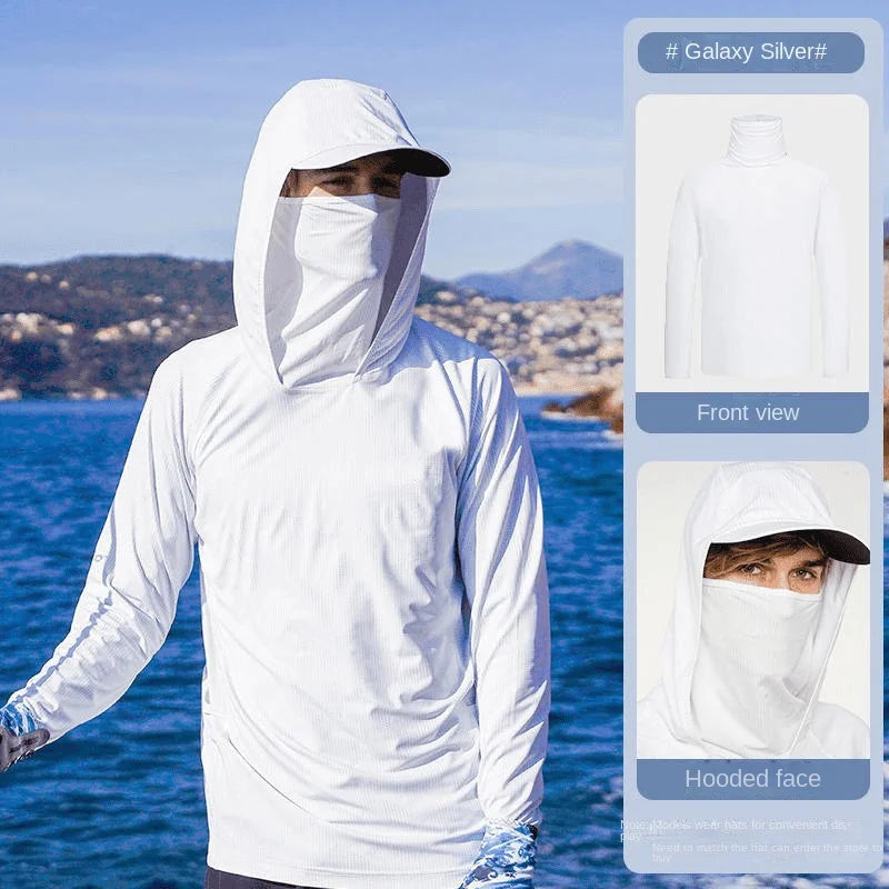 Camouflage Fishing Shirts Sun Protection Clothing Ultra-thin Ice Silk Summer Outdoor Lure UV Protection Breathable Men Shirt