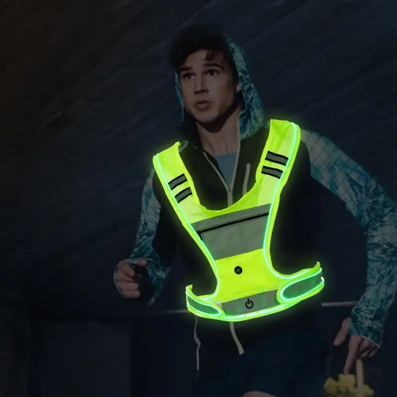 Led Light Up Running Vest Front Light Angle Adjustable Night Light Vest With 360 Degree Visibility Waterproof Night Light Gear