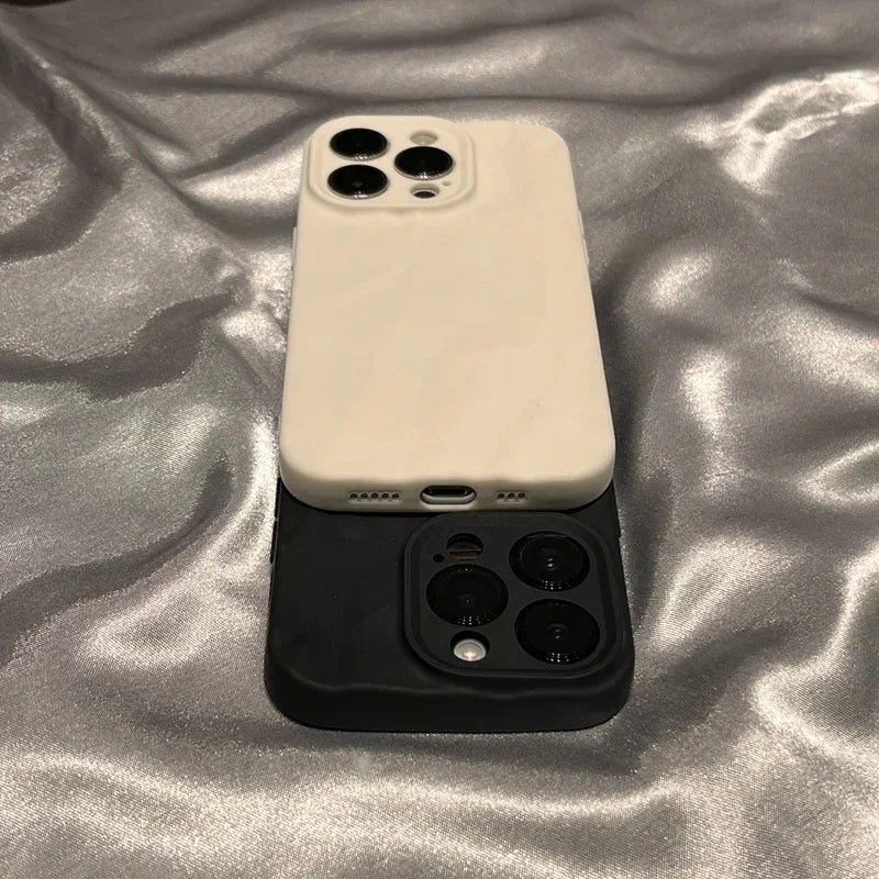 Soft Fold Pleated Pattern Phone Case For iPhone 17 16 Pro Max 11 12 13 14 15 Plus Air Silicone Protective Cover Funda Coque Capa