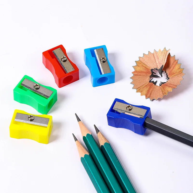 30PCS Mini Plastic Pencil Sharpener Candy Color Standard Pencil Cutting Machine School Office Supplies Stationery (Mixed Colors)