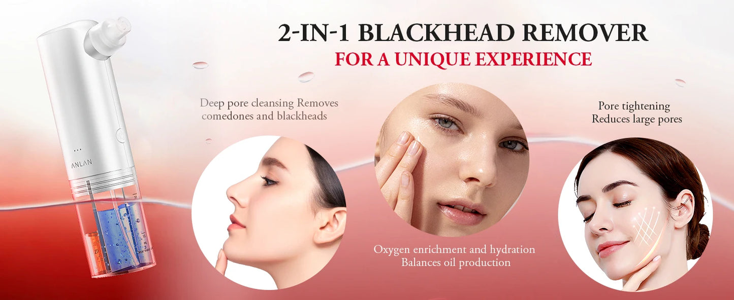 ANLAN Electric Water Vacuum Blackhead Remover Pore Cleaner Facial Hydro Cleanse Skincare Device for Whitehead And Acne Suction
