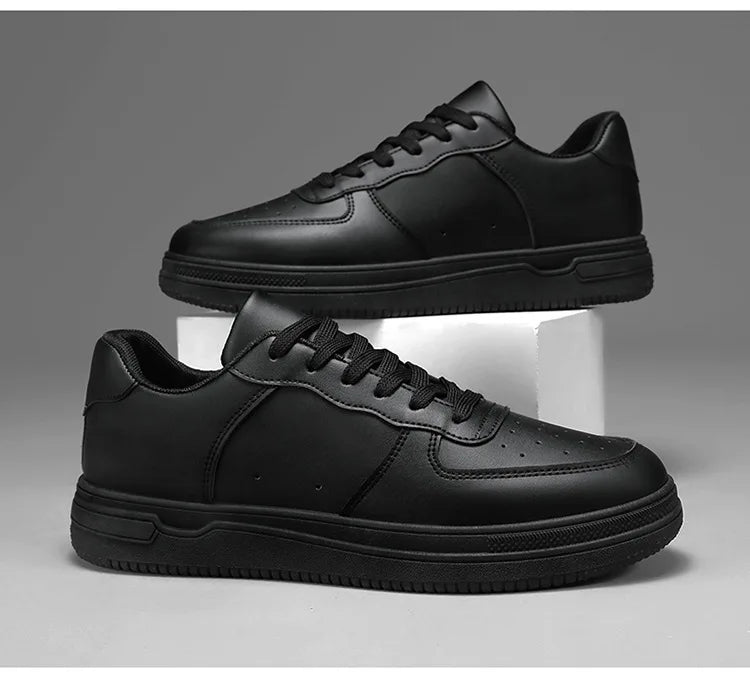 White Casual Sneakers for Men Leather Shoes Fashion Male Mens Tenis Autumn Platform Breathable Flat Man Running Sport Shoes 2024