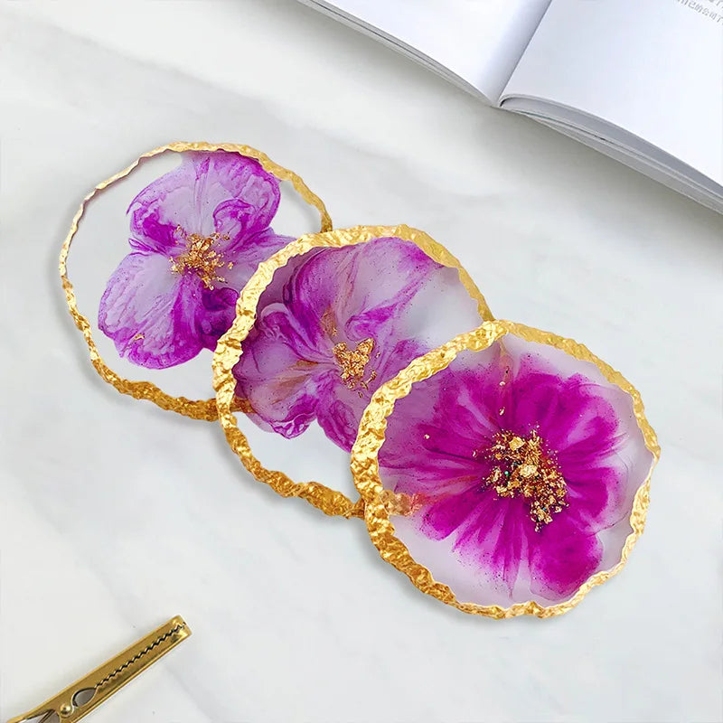 DM413 Drusy Coaster Resin Mold Geode Epoxy Cup Mats Fruit Tray Silicon Crafts for DIY Home Decoration Casting