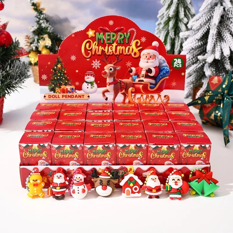 2025New Halloween Christmas Gift Blind Box 24 Small Box Santa Claus Series Exquisite Pendant Doll Male and Female Small Gifts