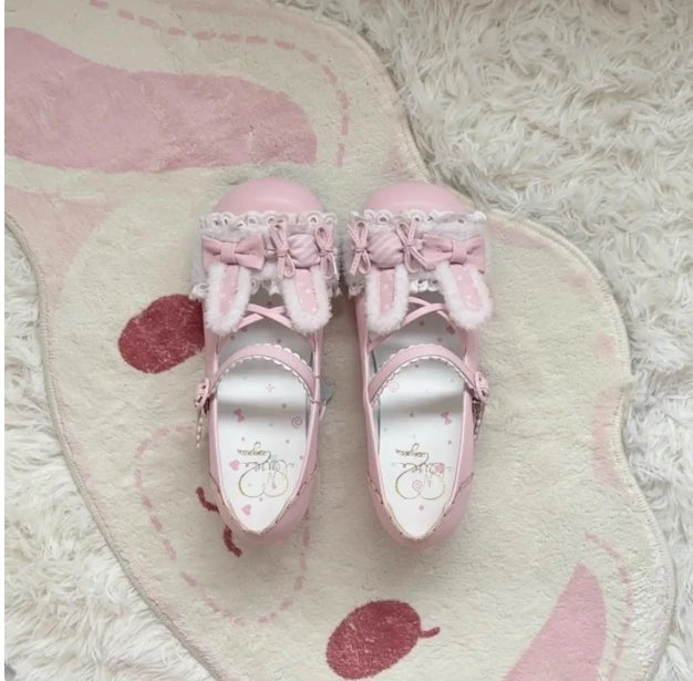 Flat-bottomed Kawaii Leather Shoes Original Design Girls Cute Mary Jane Round Head Shoes Spring and Autumn Lolita Flat Shoes