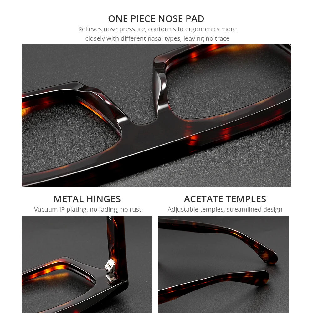 Classic Thick eyeglasses male acetate frame Clear Lens Glasses for Women Men Sunglasses UV Protection Hand-Crafted Eyewear Frame