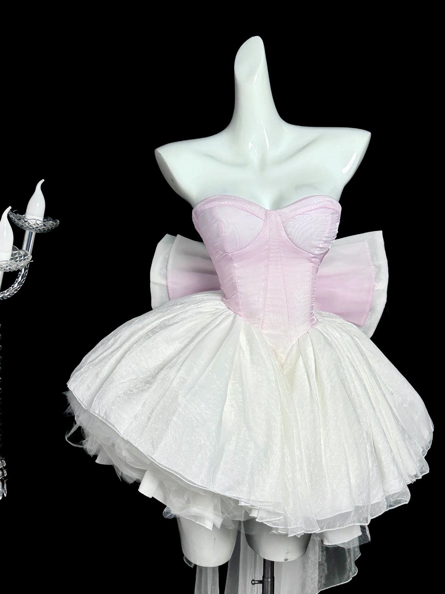 Tube Top Dress Sweet Japanese Lolita Heavy Industry Birthday Dresses Waist Thin Bow Trailing Fluffy Princess Vestidos For Women