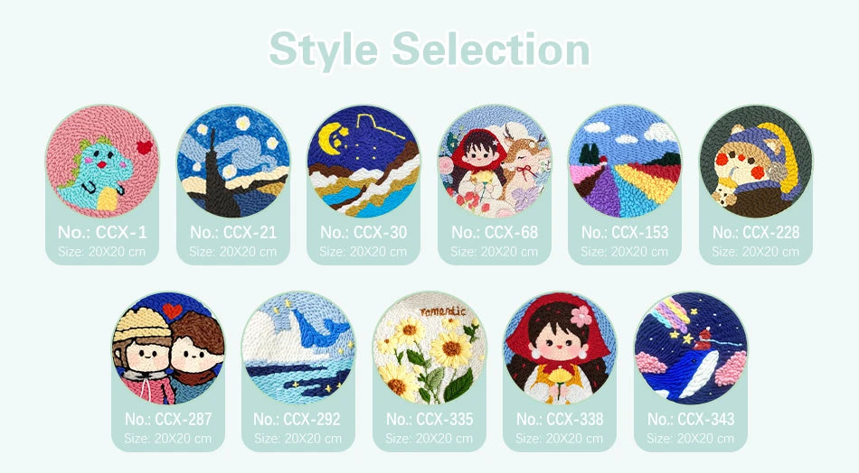 GATYZTORY DIY Punch Needle Embroidery Kit Santa Claus Snowman Frame Punch Set for Beginners Easy Handicraft DIY Christmas Gift