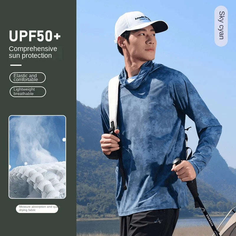 Camouflage Fishing Shirts Sun Protection Clothing Ultra-thin Ice Silk Summer Outdoor Lure UV Protection Breathable Men Shirt