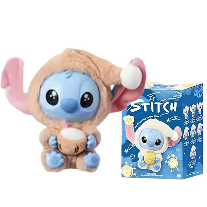 IN STOCK Stitch Eat Some Thing Before Sleep Series Blind Box Soft Stuffed Plush Kawaii Toy Pendant Doll Christmas Gift for Girls