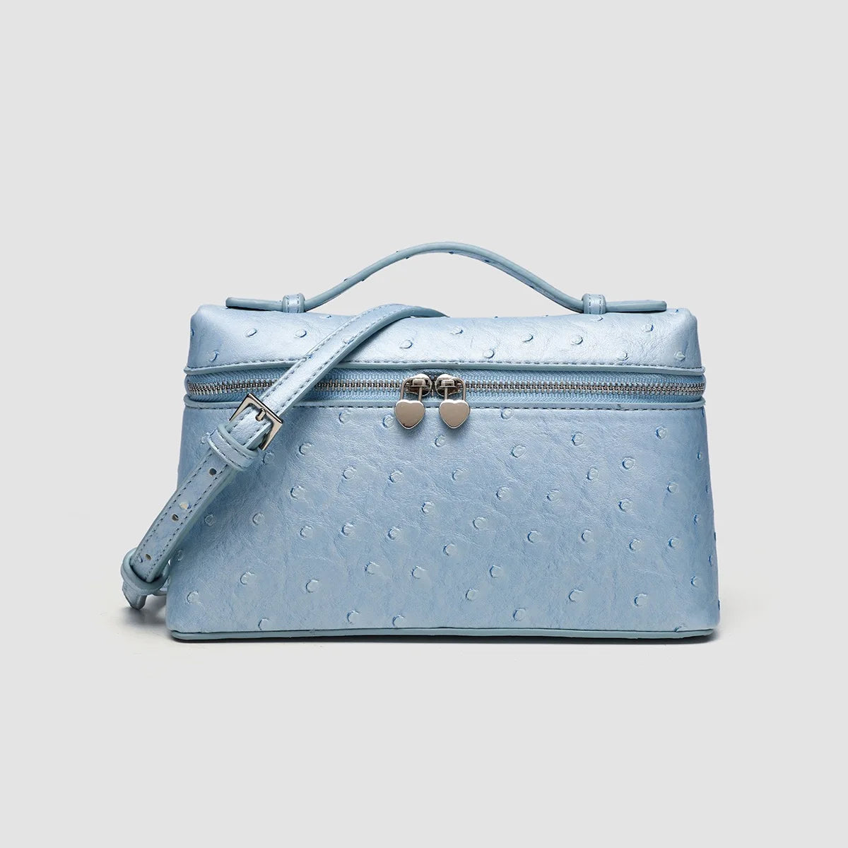 Customizable Name Lunch Box Bag Fashionable Women's Bag Ostrich Pattern Handbag Clutch Bag Women Make Up Pouch With Handle