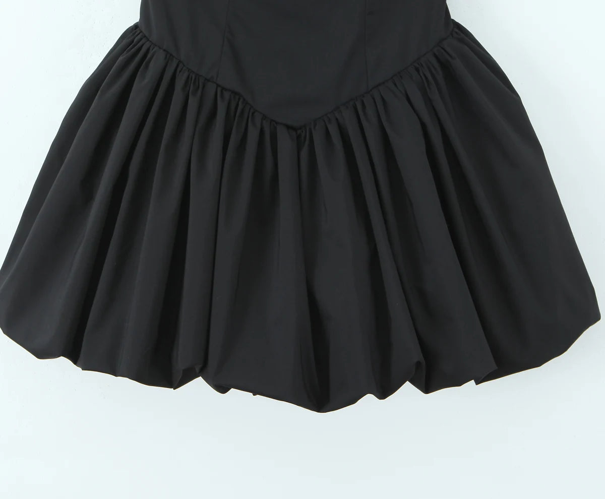 Sexy Bow Halter Slash Collar Lacing Up Bandage Back Sling Mini Dress Women Low Waist Ball Gown Pleated BUD Dresses Femme Robe