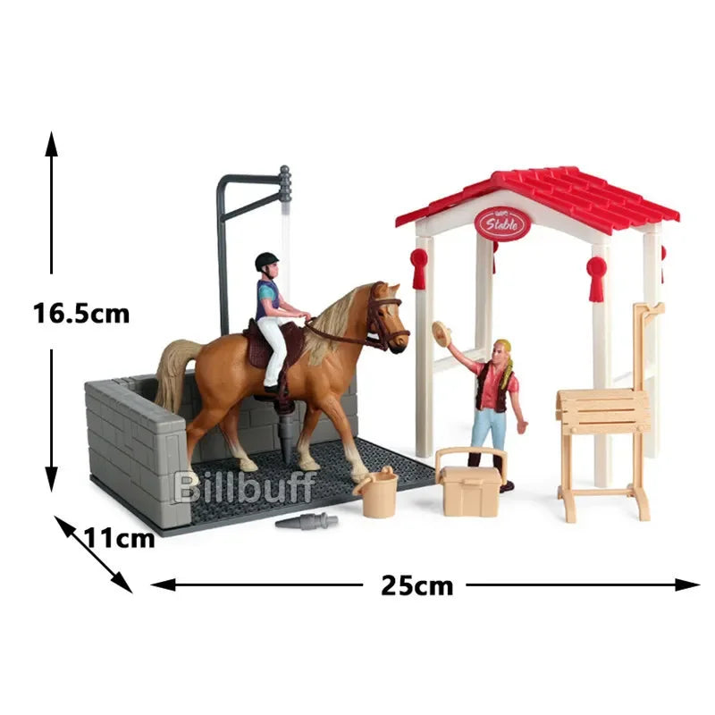 DIY Horse Race Model Horseman Farm Animal Figurines Action Ma Chang takes a shower Emulation Toys for Children Christmas Gift