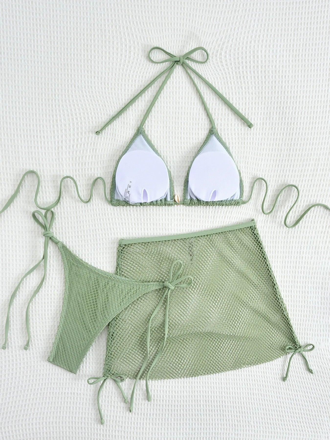 New Sexy Net Bikinis Female Swimsuits Women Three-Piece Swimwear Beach Swim Wear Bathing Suits Brazilian Bikini Set Pool Bather