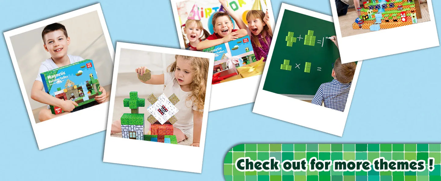 Magnetic Building Blocks DIY Magnets Toys Mine World Magnet Cubes Stacking STEM Toys Construction Toys Children's Christmas Gift
