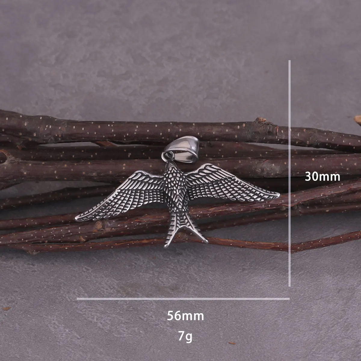 Stainless Steel Simplicity Animal Swallow Pendant Necklace Black Gun Plated Bird Necklace Jewelry Gift for Boyfriend