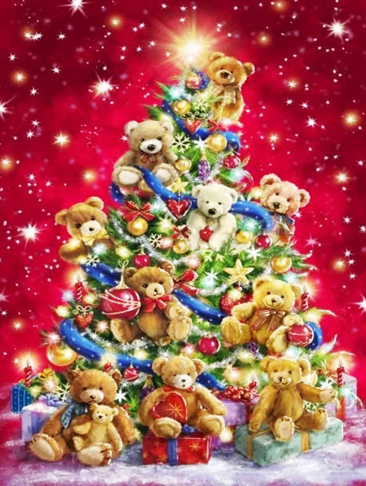 WYZDP 100% Fairy Dust Diamond Painting Christmas tree Diamond embroidery Christmas gift Stitch Diamond Art Full Crystal Decor