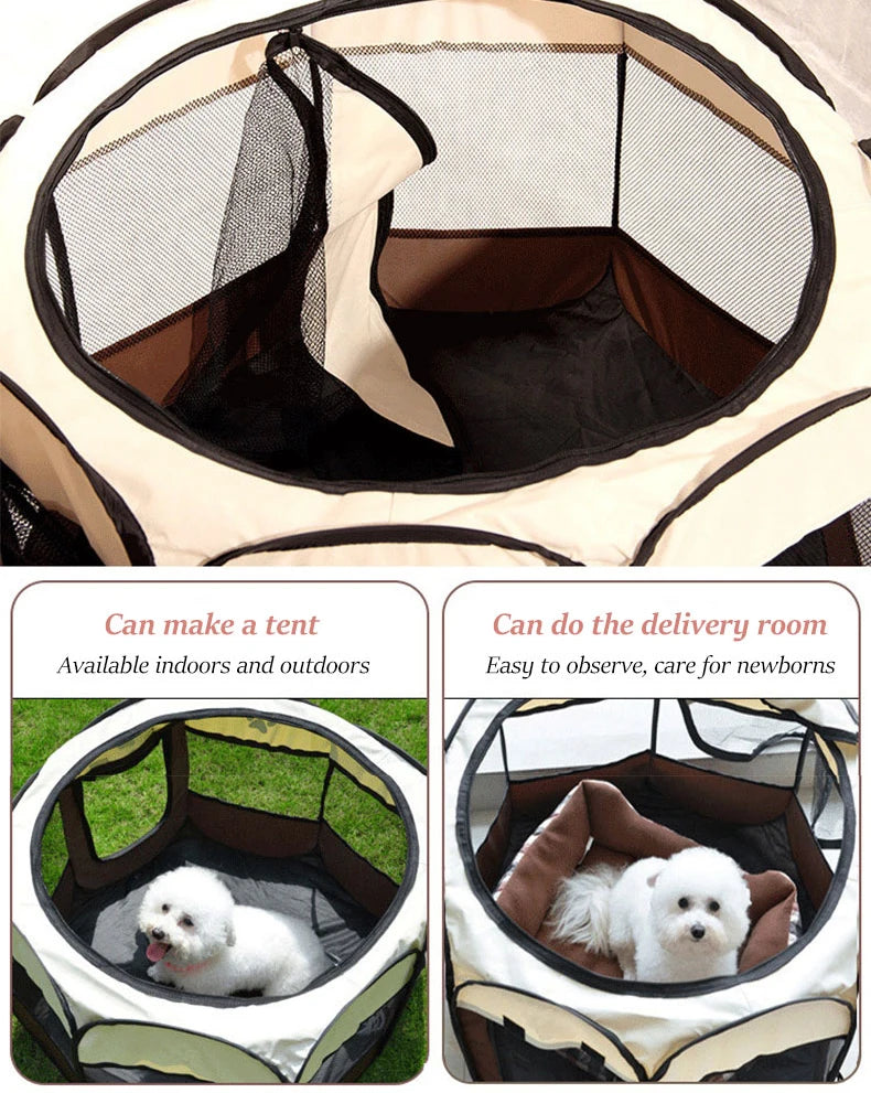 HOOPET Cat Delivery Room Detachable Summer Pet Tent Outdoor Dog Folding Fence Cat Cage Dogs Enclosure Surrounded Pet Supplies