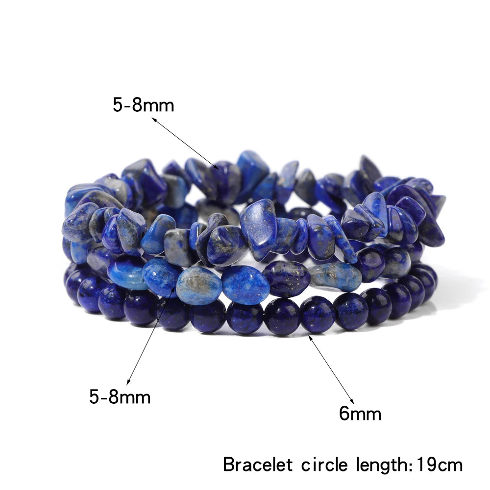Natural Labradorite Bracelets Set For Women Men 3Pcs Gray Moonstone Bracelets Handmade Energy Stone Bangles For Female Jewelry