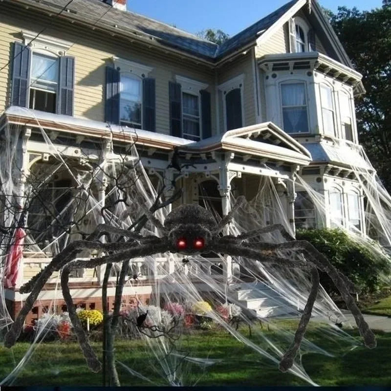 30cm/75cm Halloween Giant Black Plush Spider Decoration Haunted House Prop Indoor Outdoor Decor Halloween Decoration