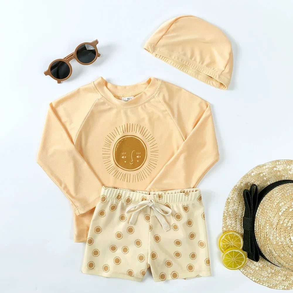 Cute Baby Boys Girls Bikinis Set 2025 Summer Children Beach Wear Ruffle Kids Swimsuit Bathing Suit Printed Swimwear Monokini