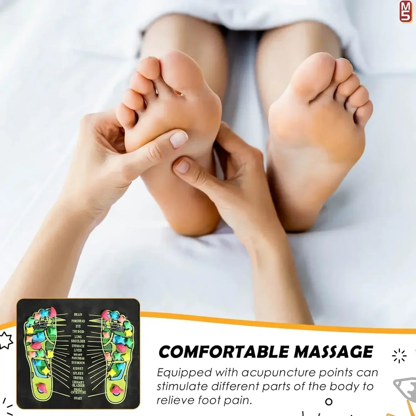Premium Foot Massage Mat with Finger Pressure Plate and Simulated Cobblestone Path To Soothe Tired Feet and Relieve Pain