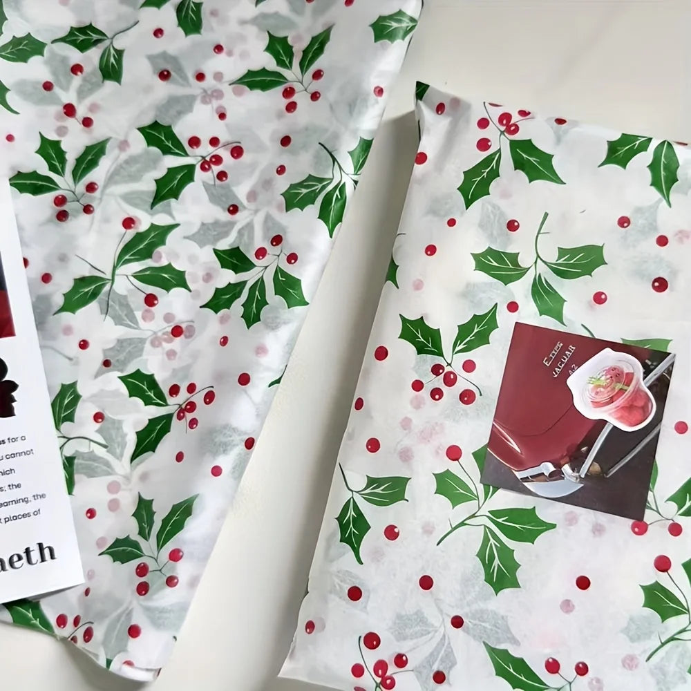 10/50pcs Santa Claus and Christmas gift patterns, Santa Claus, Christmas gifts,  handmade packaging paper, holiday decoration