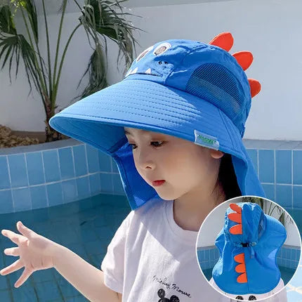 DANKEYISI Kids Bucket Hat Summer Sun Protection Large Brimmed Fisherman Hat Beach Animal Hat for Boys Girls Anti UV