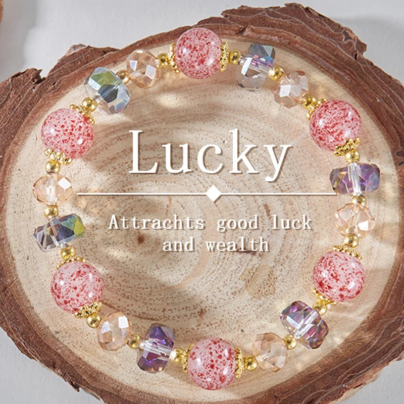 Attract Wealth Good Luck Fashion 8mm Natural Stone Beaded Bracelet for Women Bracelet Jewelry Colorful Party Gift