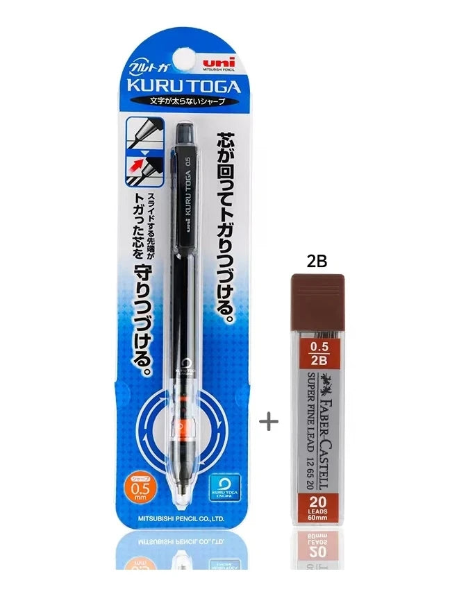 UNI Kuru Toga Mechanical Pencil M5-452 Drawing Pencil 0.5mm Low Center of Gravity Automatic Rotation School Supplies Stationery