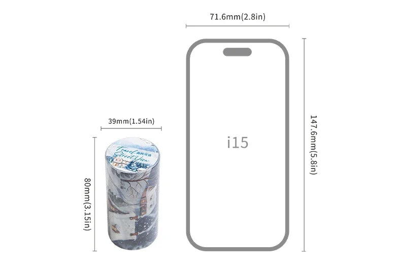 JIANWU 80mm*200cm Road View Series Vintage Travel Flower Landscape Material Collage Washi Tape Creative DIY Journal Stationery